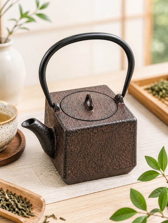 Iwachu Other - Iwachu Japanese Cast Iron Square Teapot Enamel Interior Infuser Included Brown